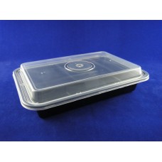 868-28 PP Rectangular Black/White Container 